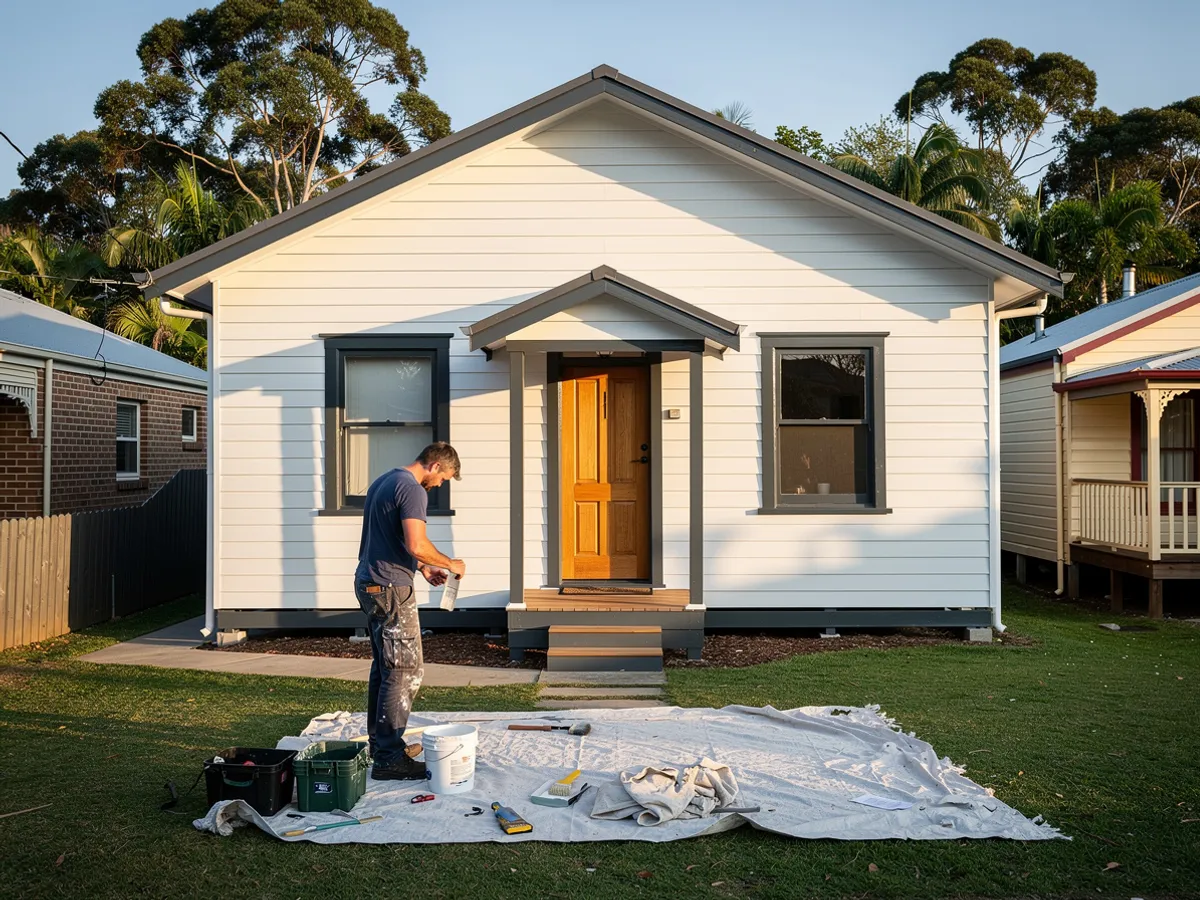 A Federation weatherboard home in Lennox Head freshly repainted in a coastal-grade system